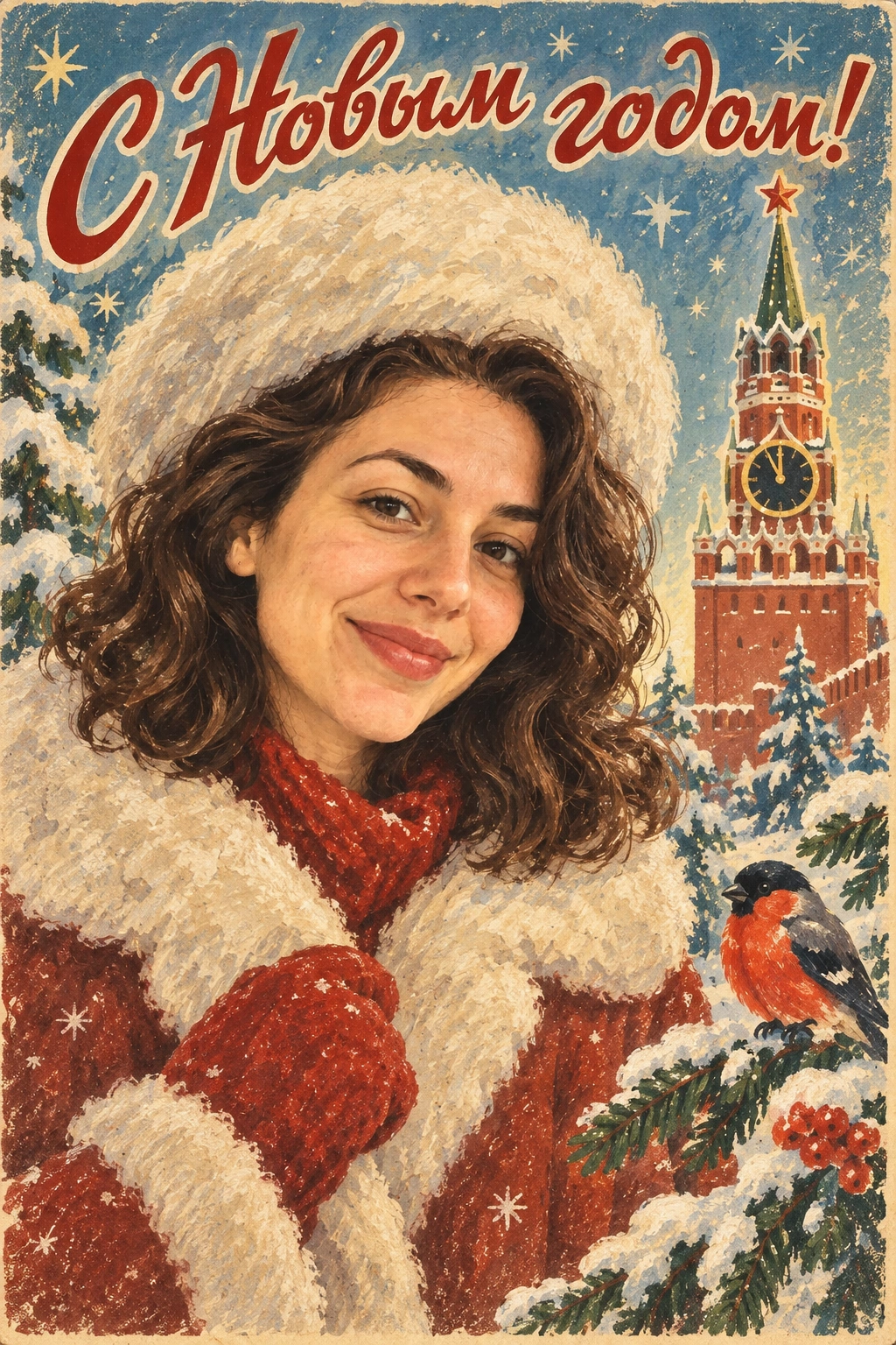 Советская новогодняя открытка