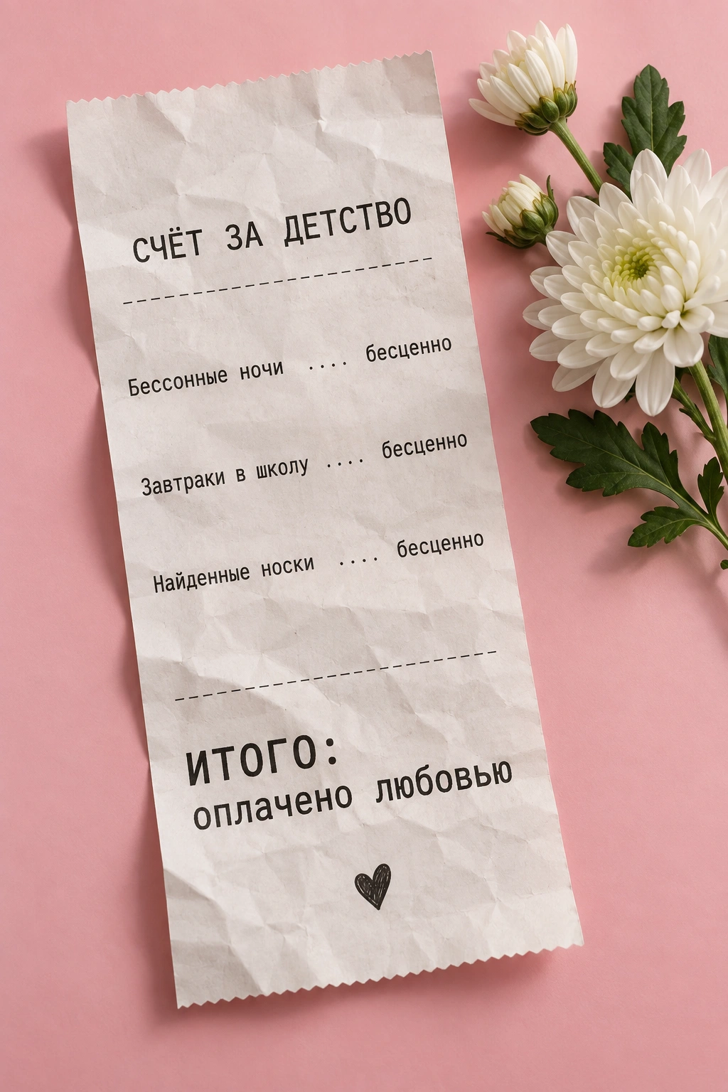 Счёт за детство: «Итого: оплачено любовью»