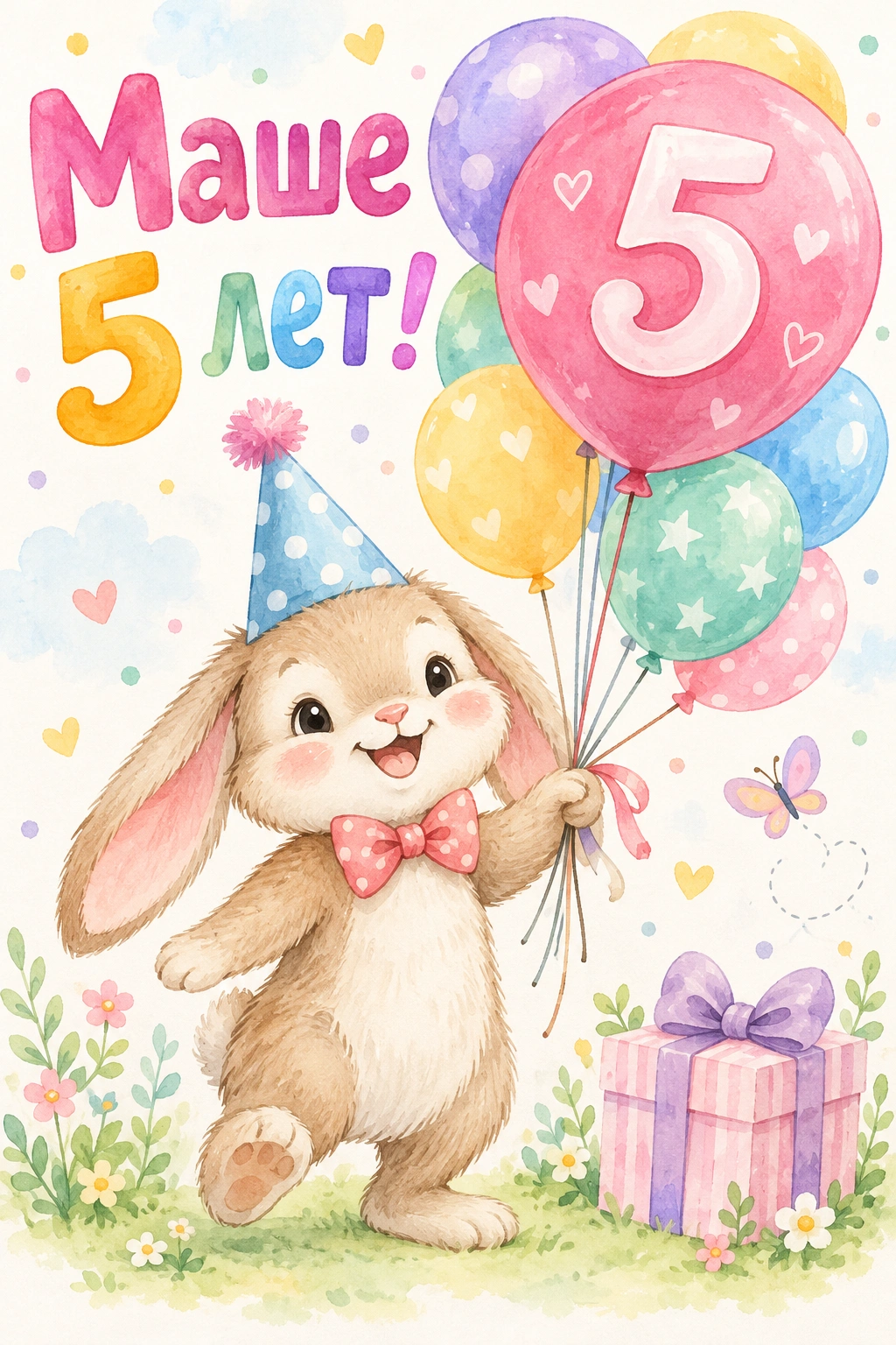 Детская открытка «Маше 5 лет!»
