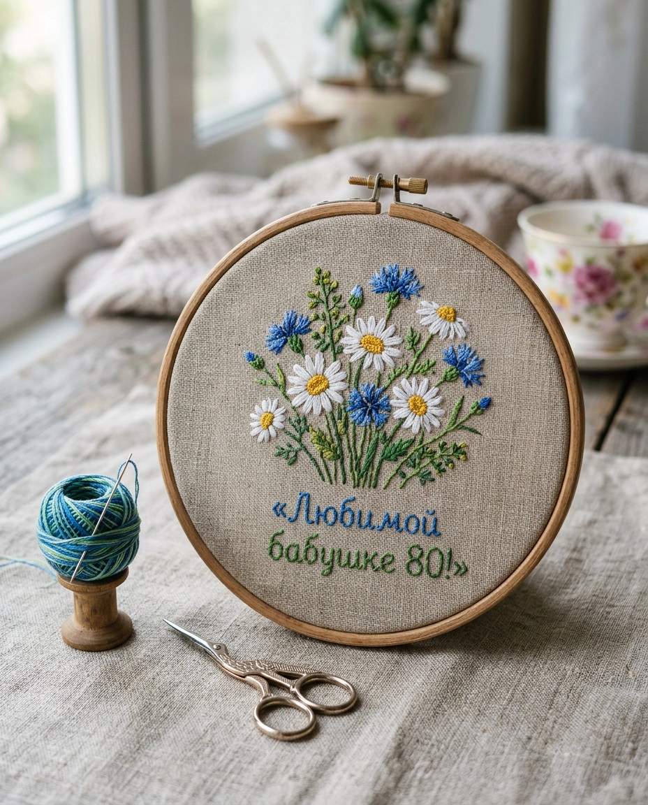 Бабушке: вышивка крестиком