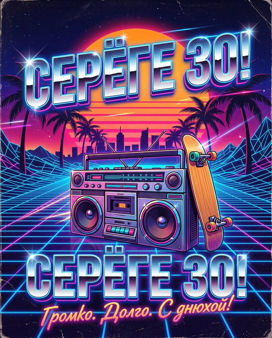 Другу: ретро-плакат 80-х