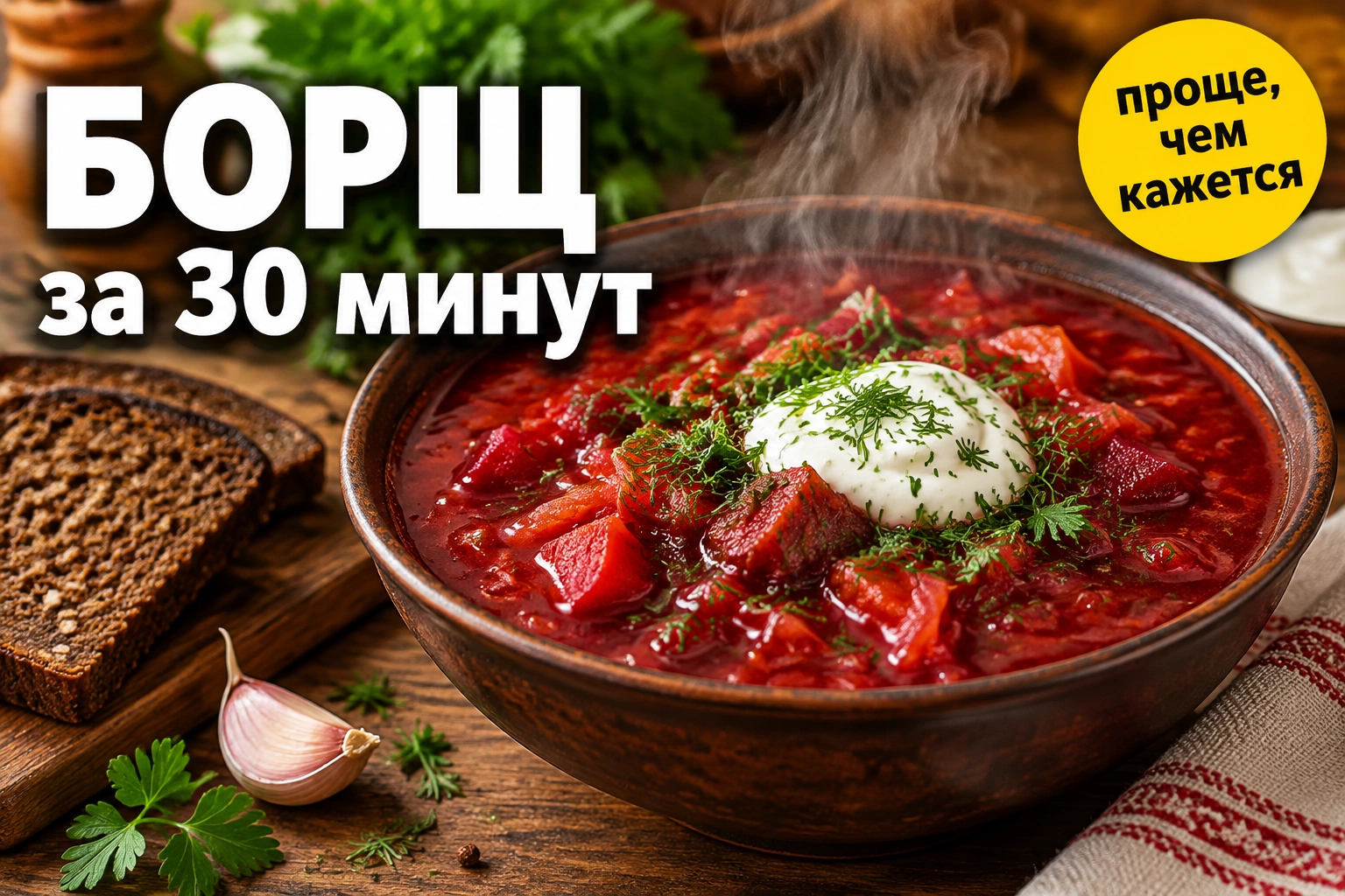 Рецепт: «Борщ за 30 минут»