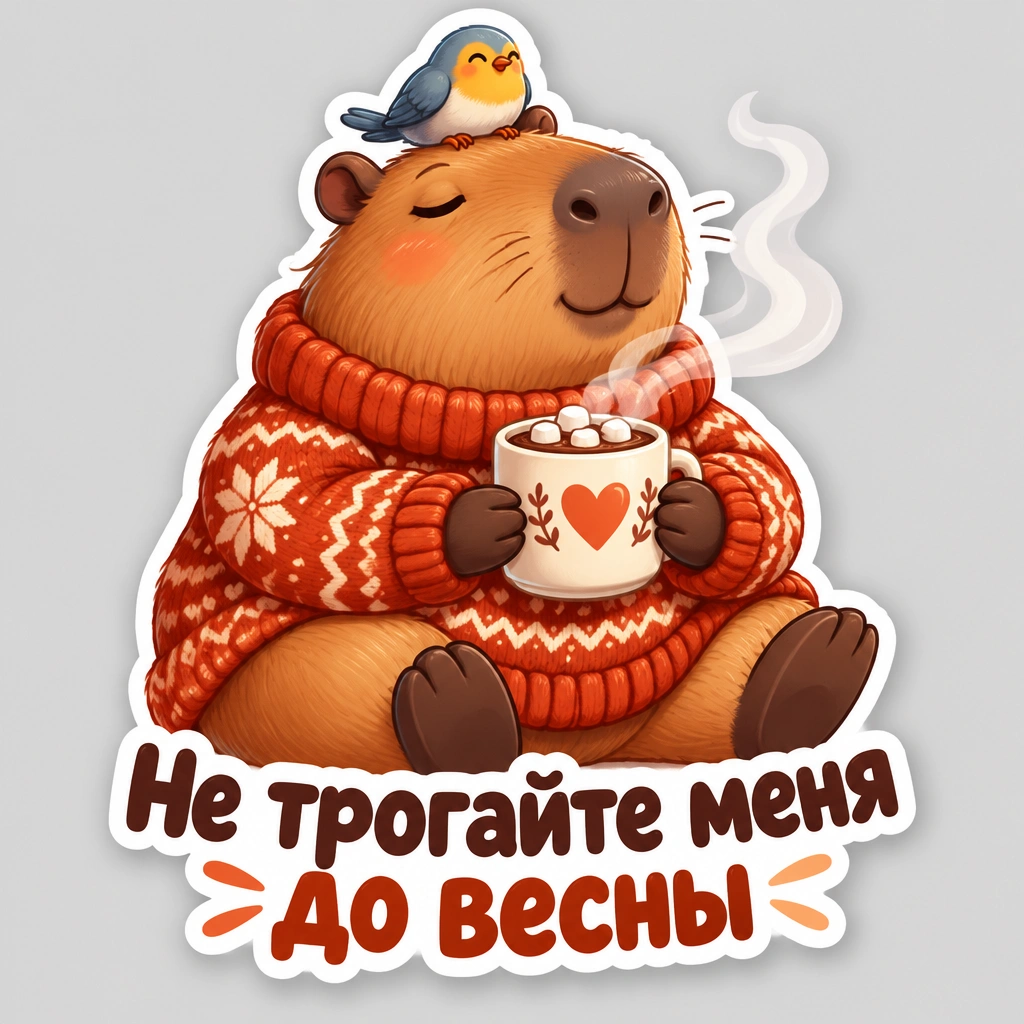 Один большой стикер с характером